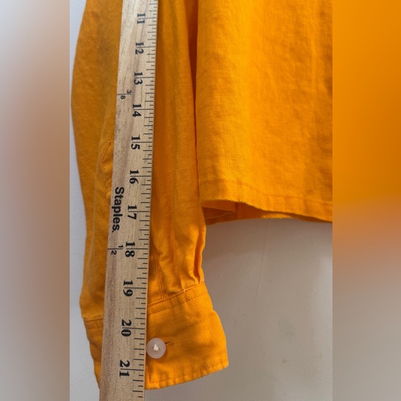 Everlane 100% Linen The Way-Short Shirt Marigold Cropped Boxy M - Picture 8 of 10